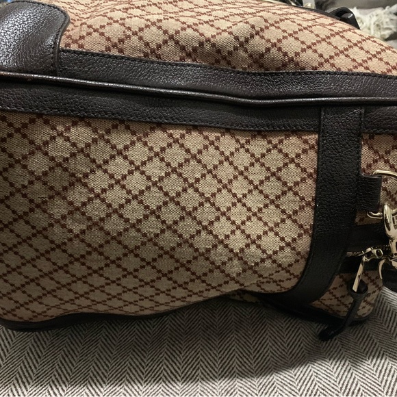 Pre-owned Gucci duffle bag in beige/brown diamanté canvas and brown pigskin trim - Picture 4 of 14